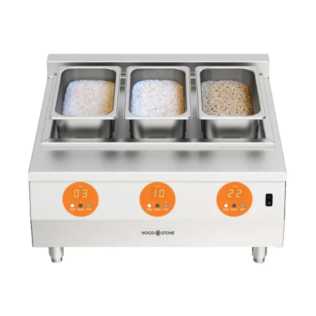 Wood Stone WS-ERC-60 Electric Grain/Rice Cooker, Cooks in (3) 1/3 size Hotel Pans , 60 Cup Capacity