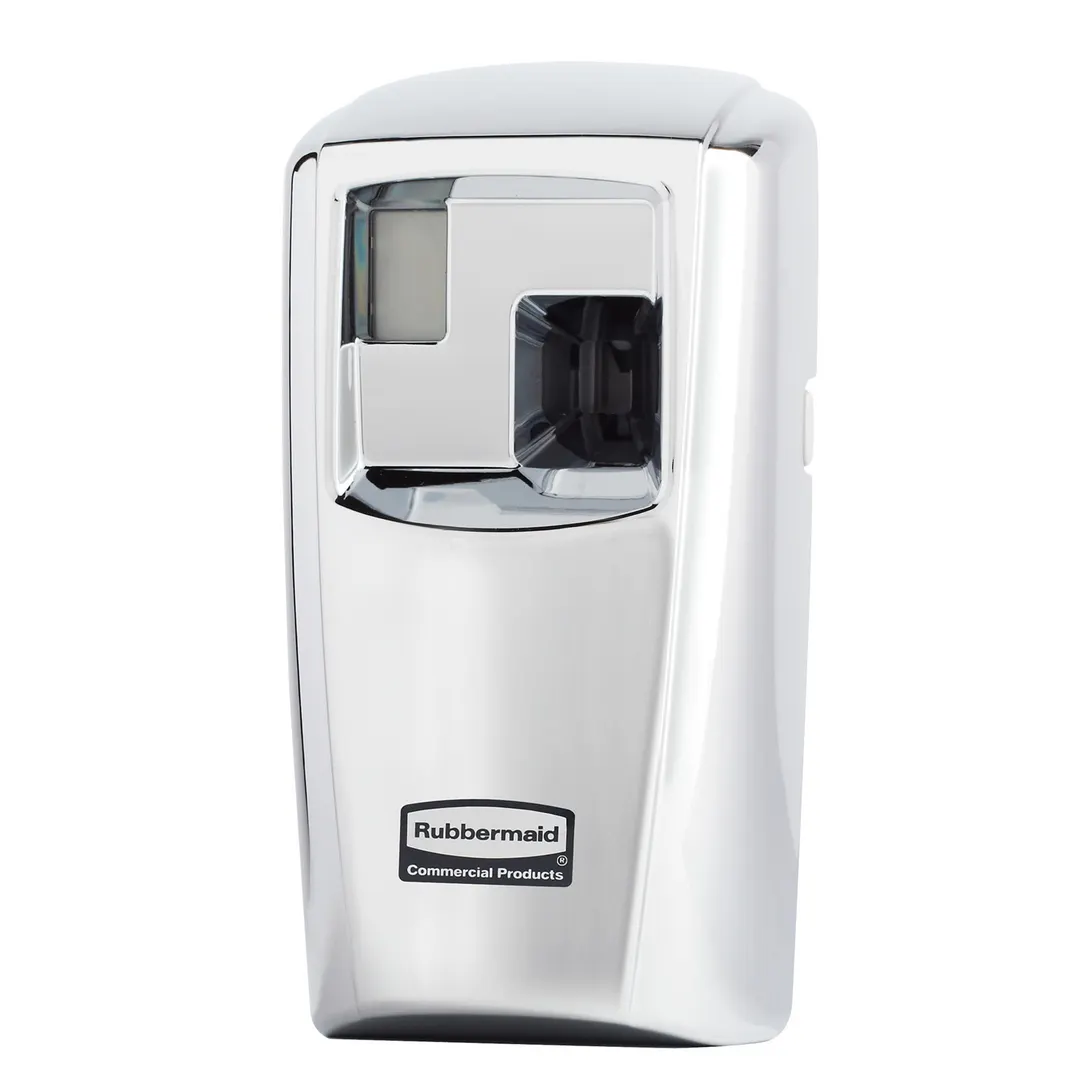 Rubbermaid 1793533 Air Freshener Dispenser, Chrome, 3.7"W x 2.8"D x 7.1"H, Battery, Refill Indicator