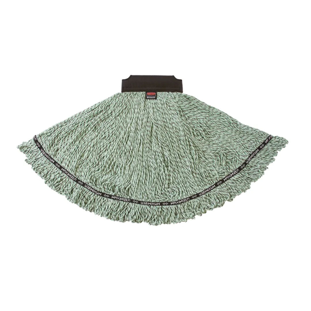 Rubbermaid 1924815 Maximizer Microfiber Wet Mop Head, Medium Green, Non‑Bacterial, 100 Washes
