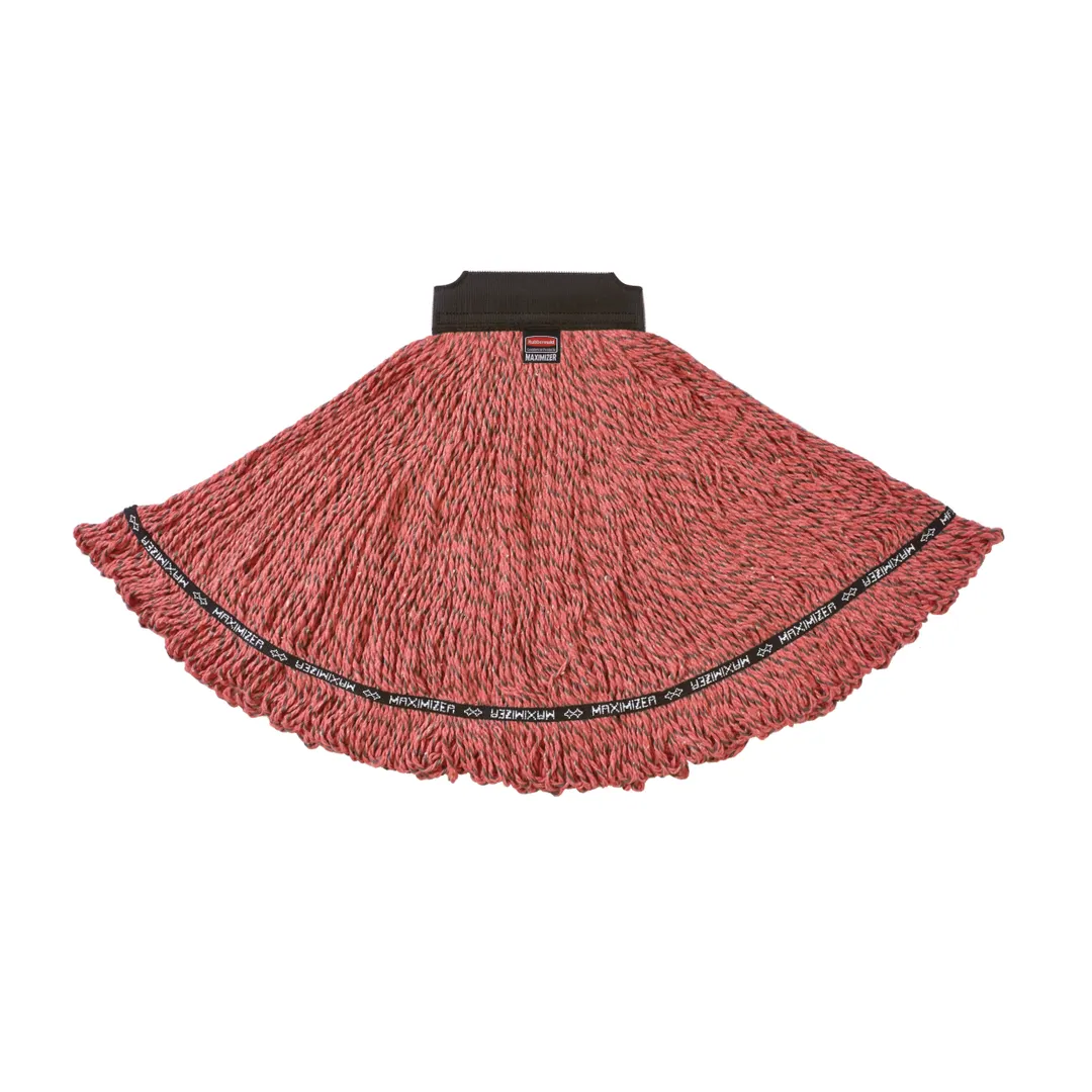 Rubbermaid 1924817 Maximizer Microfiber Wet Mop Head, Medium Red, Looped End, 100 Washes, USA Made
