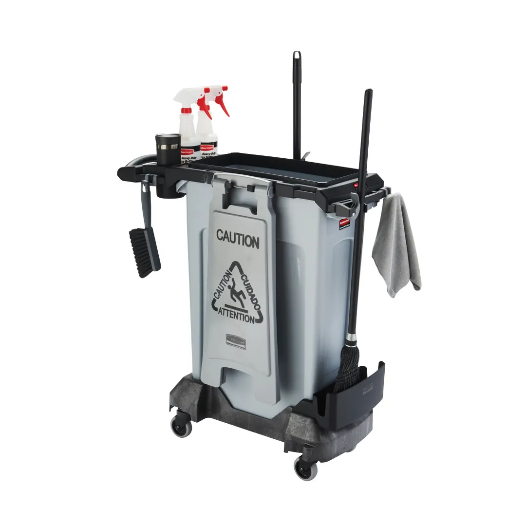 Rubbermaid 2032940 Slim Jim Rim Caddy, 30 lb, 14-3/8" x 32-1/2" x 4-4/5" Dust Pan & Bottle Storage