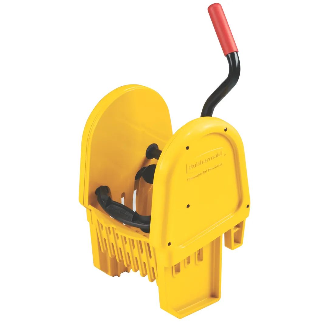 Rubbermaid 2064959 Mop Bucket with WaveBrake Wringer, 16-32 oz Capacity, Down-Press, Yellow Plastic
