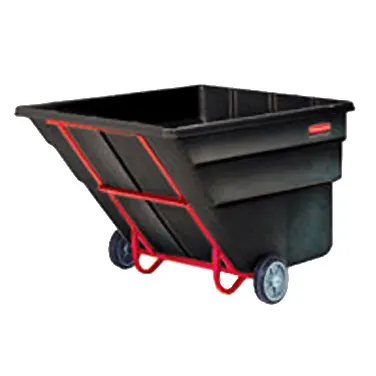 Rubbermaid FG102500BLA Tilt Truck, 1-1/2 cu yd (≈1200 lb) Black Steel Frame, Polyethylene