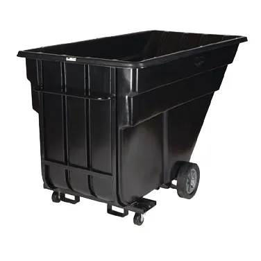 Rubbermaid FG102542BLA Tilt Truck, 1-1/2 cu yd (≈1200 lb) Black Poly Body, Forklift Compatible