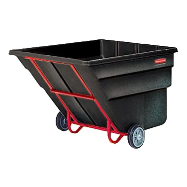 Rubbermaid FG103600BLA Tilt Truck, 2 cu yd (≈2300 lb) Capacity, Black Steel Frame, Polyethylene
