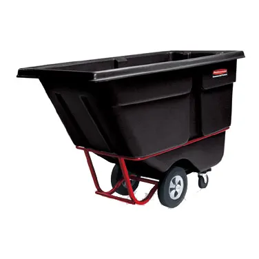 Rubbermaid FG131500BLA Tilt Truck, 1250-lb Capacity, 1 cu yd, Black Powder-Coated Steel, Made in USA