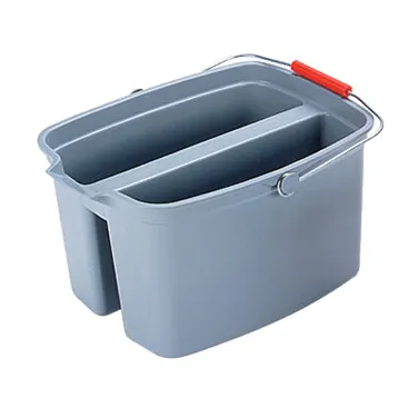 Rubbermaid FG262888GRAY Double Pail Bucket, 19 Qt, Gray Plastic, 18"W x 14-1/2"D x 10"H, Made in USA