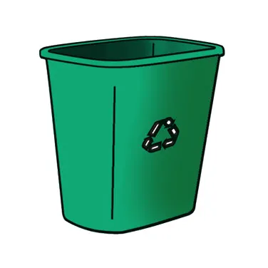 Rubbermaid FG295606GRN Plastic Recycling Receptacle / Container