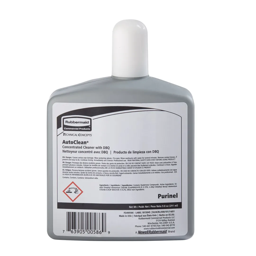 Rubbermaid FG400586 AutoClean Refill, 9.8 oz Purinel Drain Maintainer Cleaner, Made in USA - 12/Case