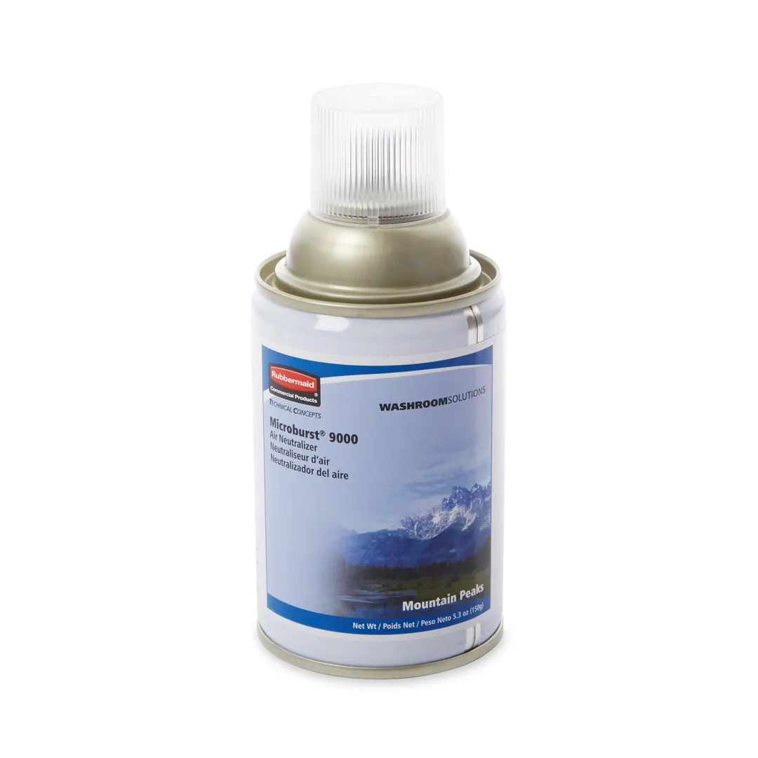 Rubbermaid FG4012461 TC Microburst Air Neutralizer Refill, 5.25 oz Peaks, Compliant - 12/Case