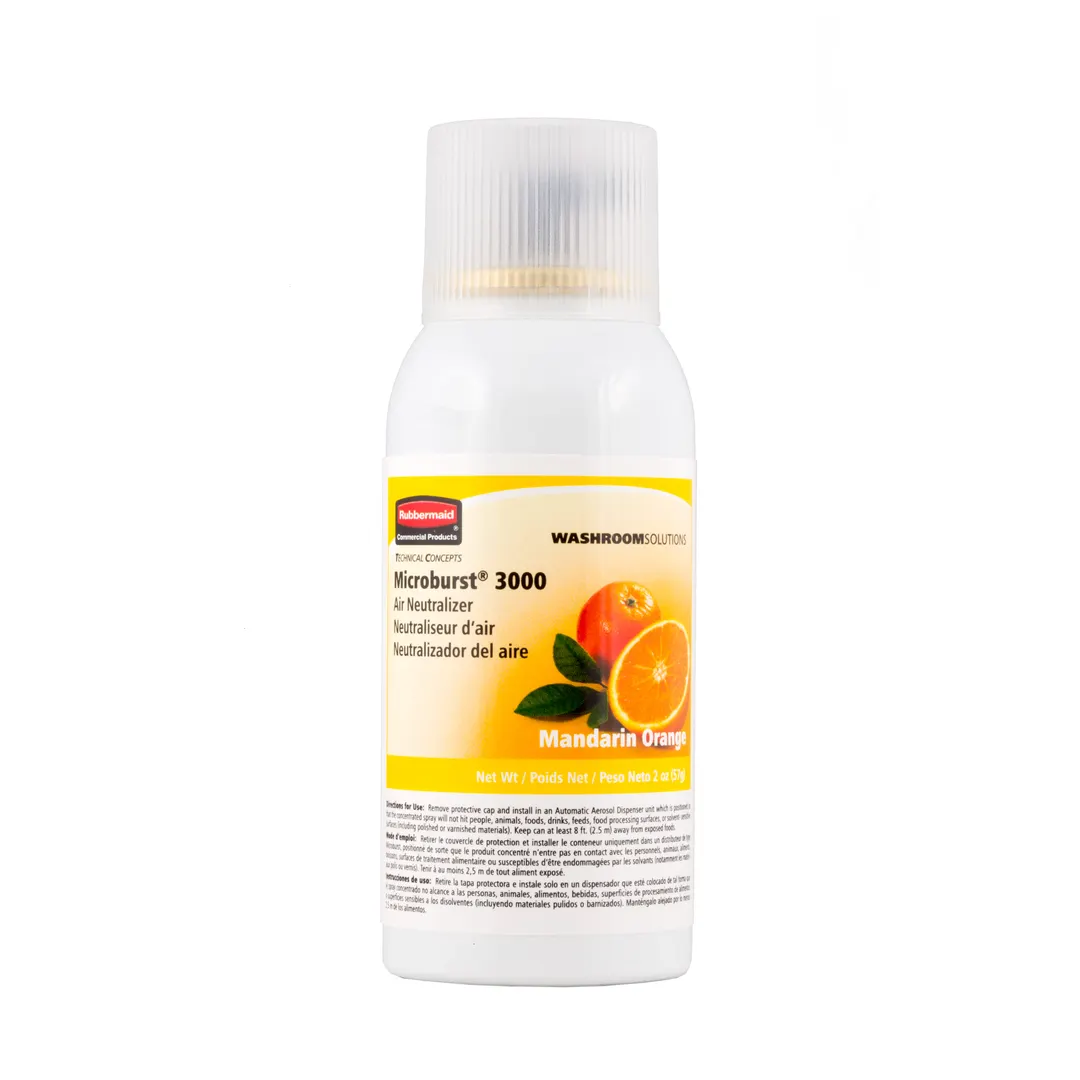 Rubbermaid FG402408 TC 3000 Aerosol Neutralizer Refill, Mandarin Orange, VOC-Compliant - 12/Case