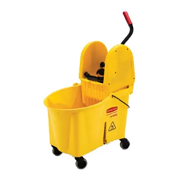 Rubbermaid FG757688YEL 44-Qt Yellow Mop Bucket with Down-Press Wringer, Pedal Steel/Plastic, USA