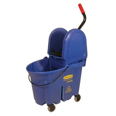 Rubbermaid FG757888BLUE WaveBrake Combo, 35 Qt Blue Bucket with Down-Press Wringer, Made in USA