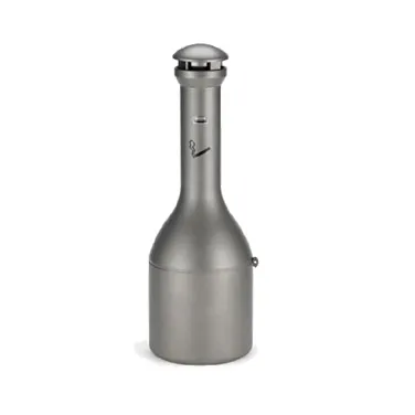 Rubbermaid FG9W3300ATPWTR Smoking Receptacle, 13" Pewter, 39", 1,200 Butts/Gal, Lockable Domed Top