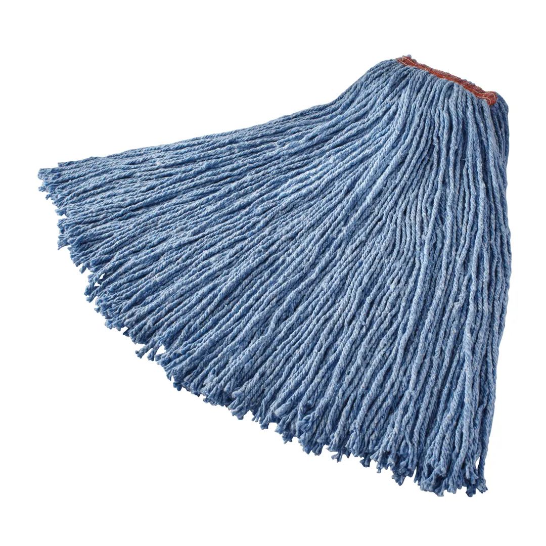 Rubbermaid FGF51800BL00 Wet Mop Head - 24 oz 4‑Ply Cotton/Rayon Blend 1" Band All‑Purpose Blue Mop