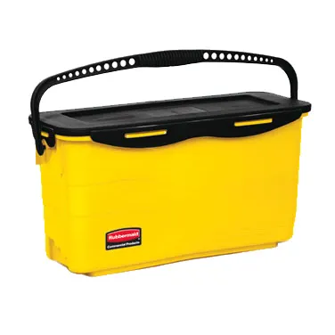 Rubbermaid FGQ95088YEL Microfiber Disinfecting Bucket - Holds 20 18" Wet Pads, Yellow, #6173 Cart
