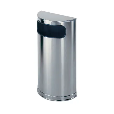 Rubbermaid FGSO8SSSPL Waste Basket, 9 Gallon, 9" L x 18" W x 32" H, Stainless Steel, ADA