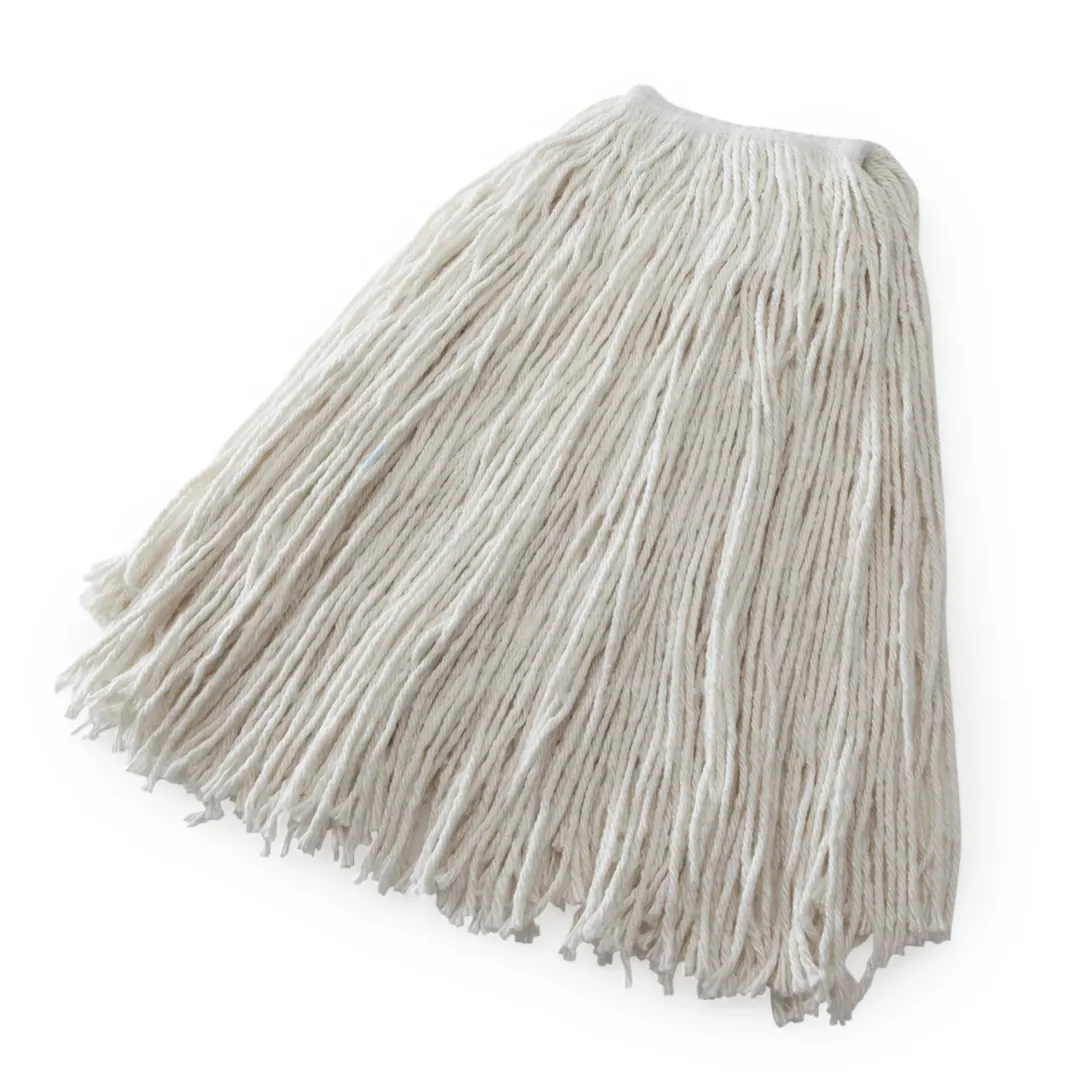 Rubbermaid FGV41800WH00 Wet Mop Head - 24 oz Rayon Yarn, 1" White Band, Cut End for Chemicals