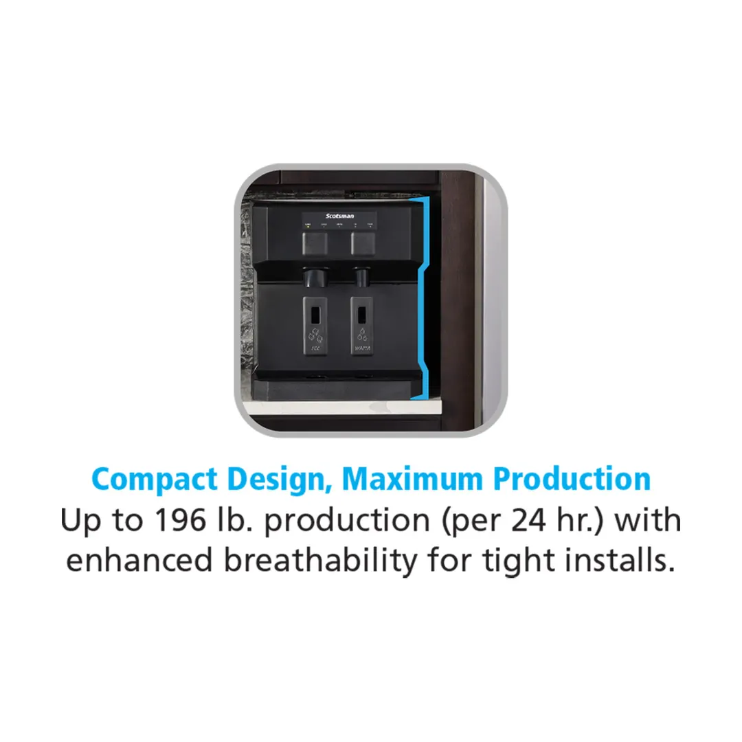 Scotsman HID207ABX-1 16" Countertop Nugget 196 lb Ice & Water Dispenser, Air Cooled, 7 lb Bin