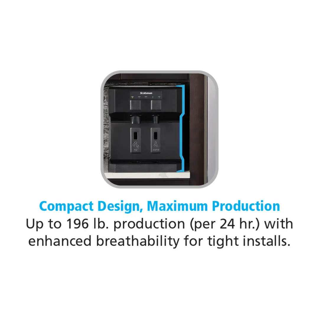 Scotsman HID207AX-1 16" Countertop Nugget 196 lb Ice & Water Dispenser, Air Cooled, 7 lb Bin