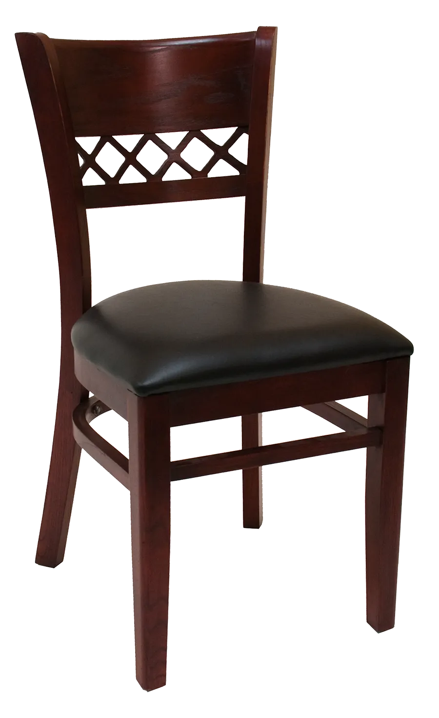 American Tables & Seating 561 Indoor Side Chair with Cut Out Back and Upholstered Seat, Beech Frame