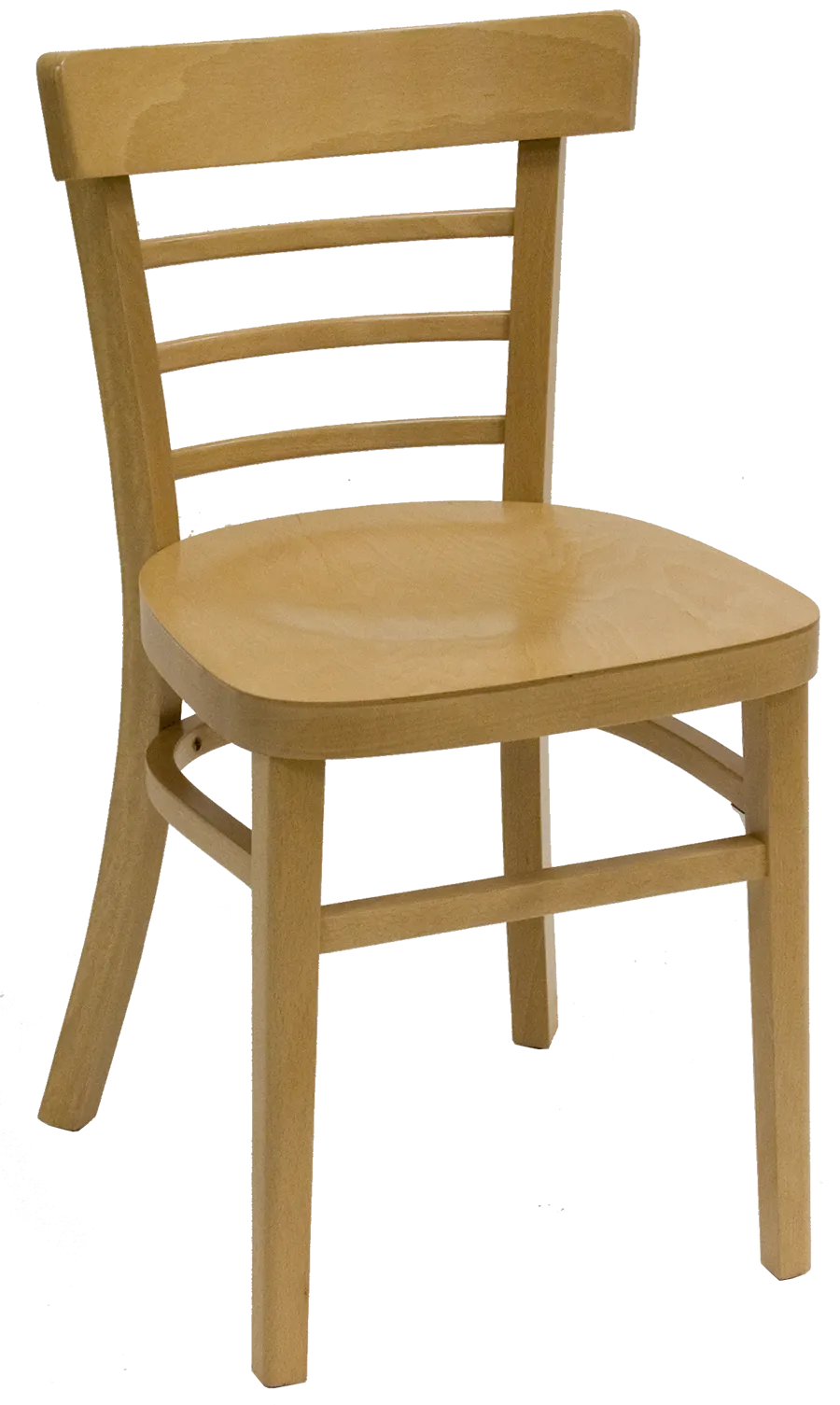 American Tables & Seating 850-N Indoor Side Chair with Ladder Back and Rounded Seat, Beech Wood Frame