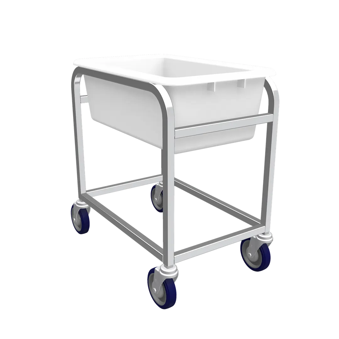 Winholt BLC-1 Bulk Goods Cart, 3 Bushel 500 lb, Aluminum Frame, White Tub, Four 5" Swivel Casters, NSF