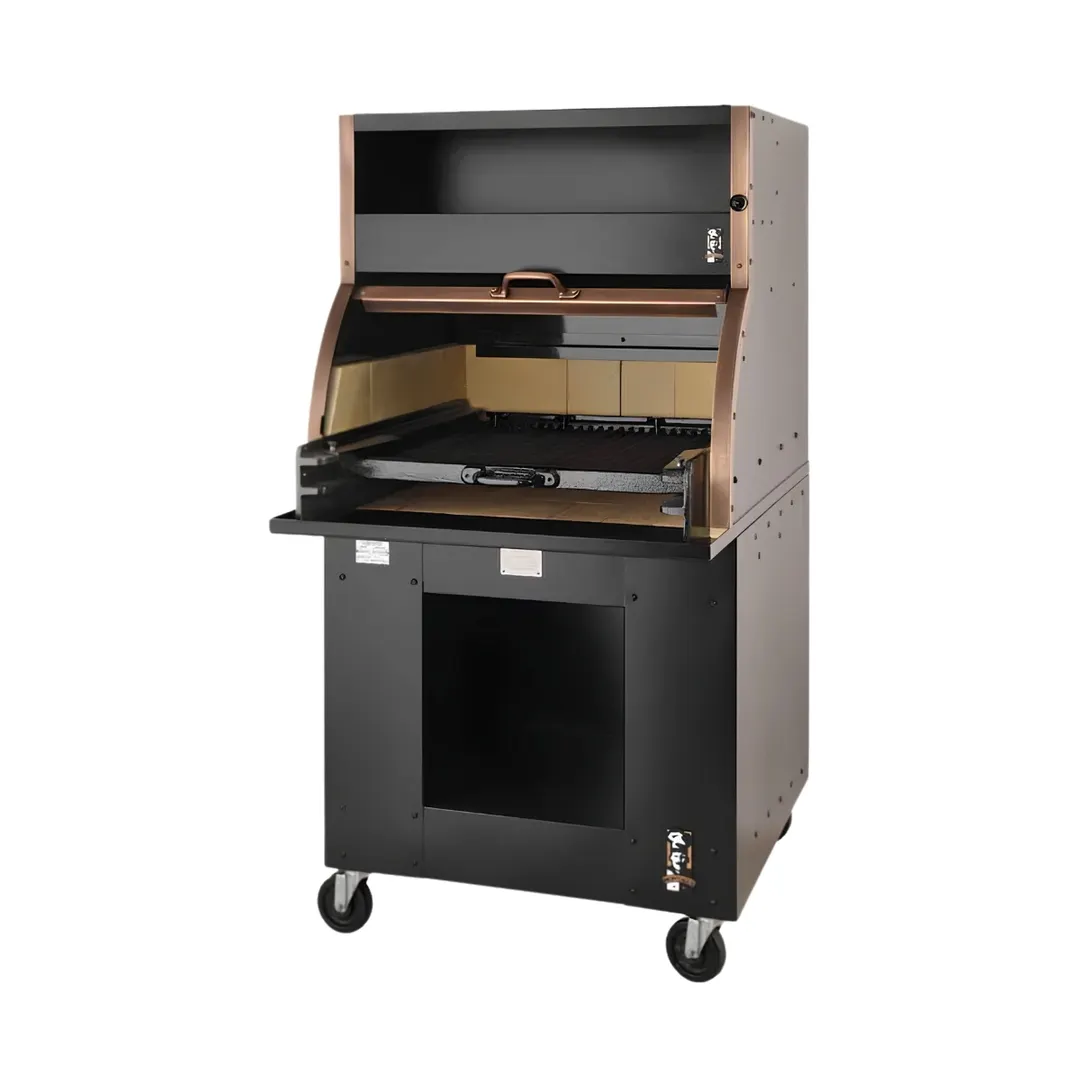 Montague Company 37F 36" Charcoal Charbroiler with Cast Iron Grid & Hood / 46" Deep