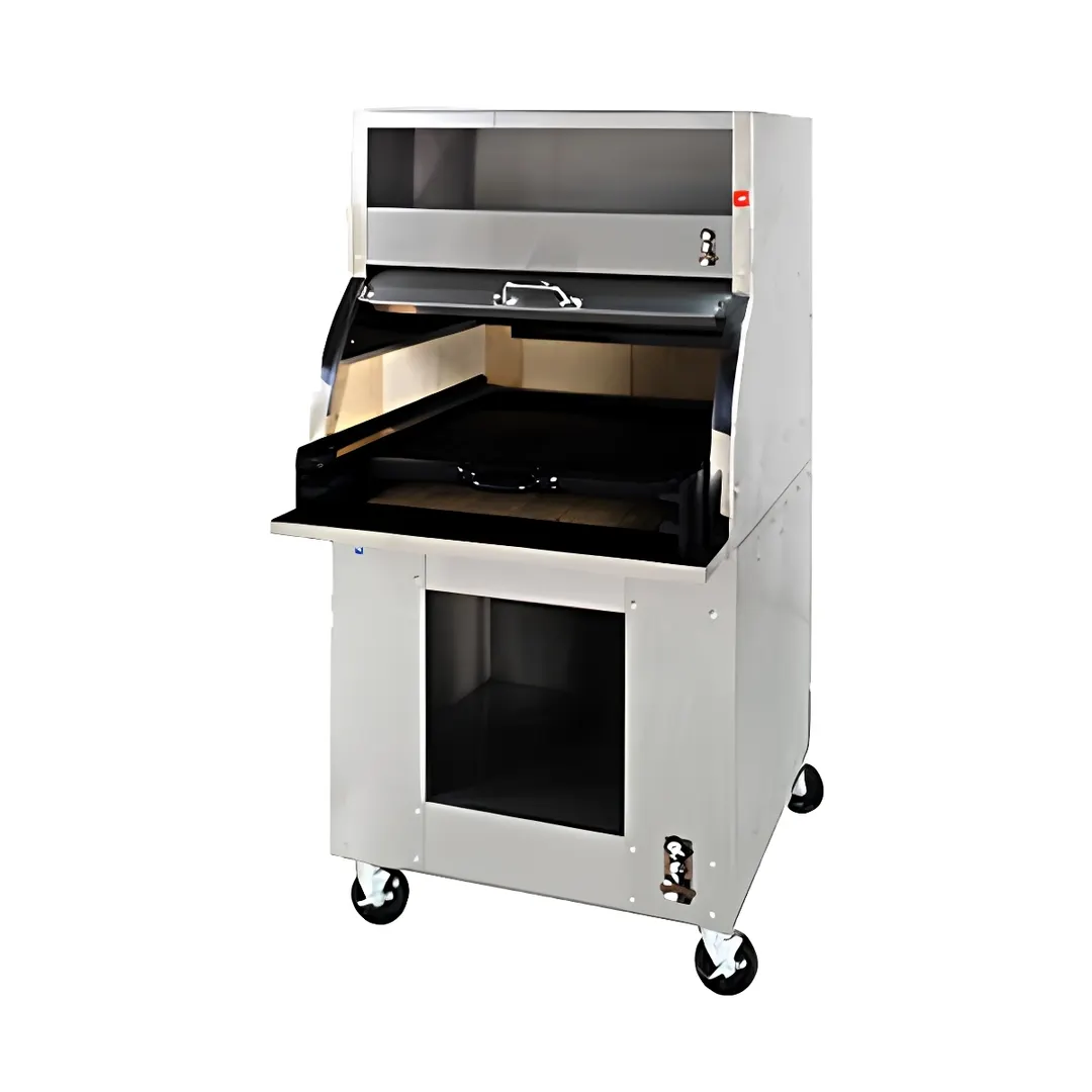 Montague Company 43F 42" Charcoal Charbroiler with Cast Iron Grid & Hood / 46" Deep