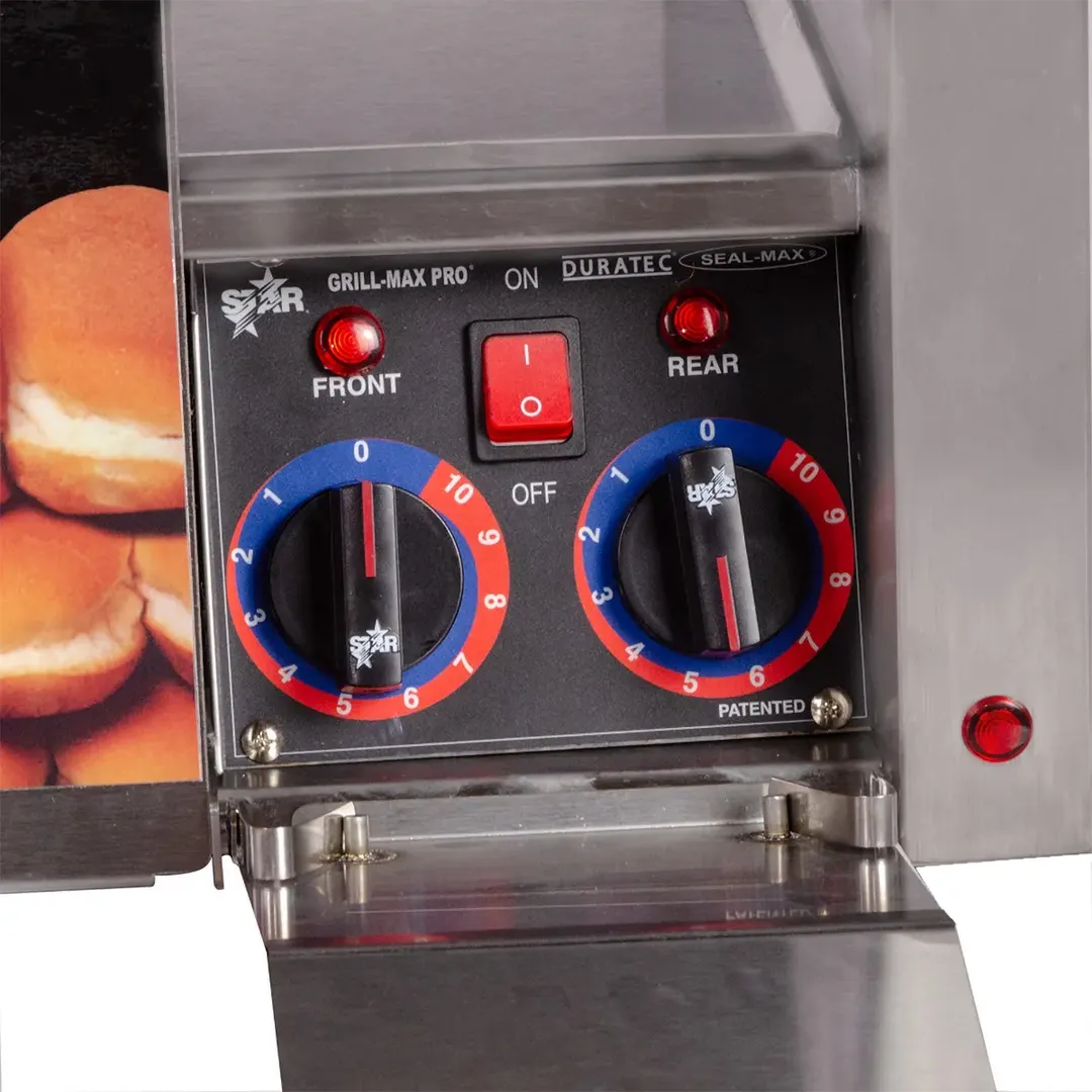 Star 30SCBD Grill-Max® Hot Dog Grill, 30 Hot Dogs & 32 Buns, Duratec Rollers, Analog Control