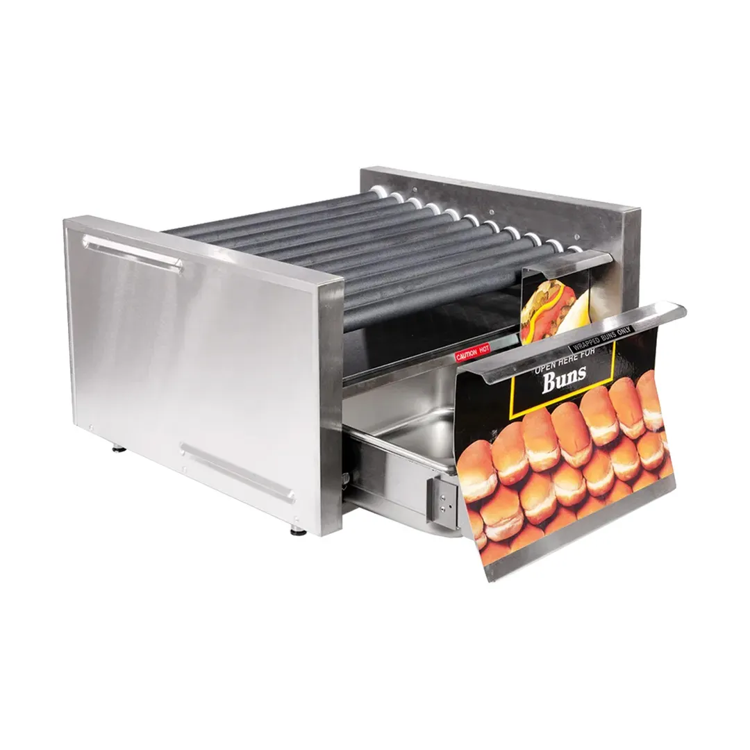 Star 30SCBD Grill-Max® Hot Dog Grill, 30 Hot Dogs & 32 Buns, Duratec Rollers, Analog Control