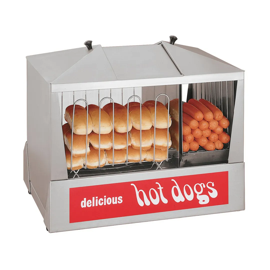Star 35SSC (Quick-Ship) Hot Dog Steamer with Bun Warmer, 130 Hot Dogs & 40 Buns, Top Lid Access