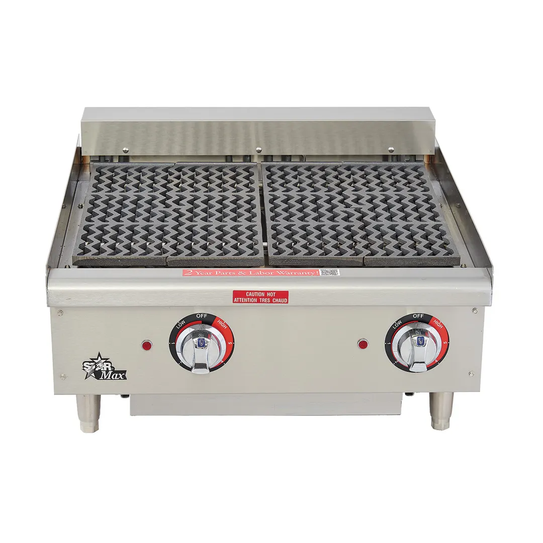 Star 5124CF 24" Countertop Electric Charbroiler with (2) Burner, 24"W x 21"D Cooking Area - 6600W