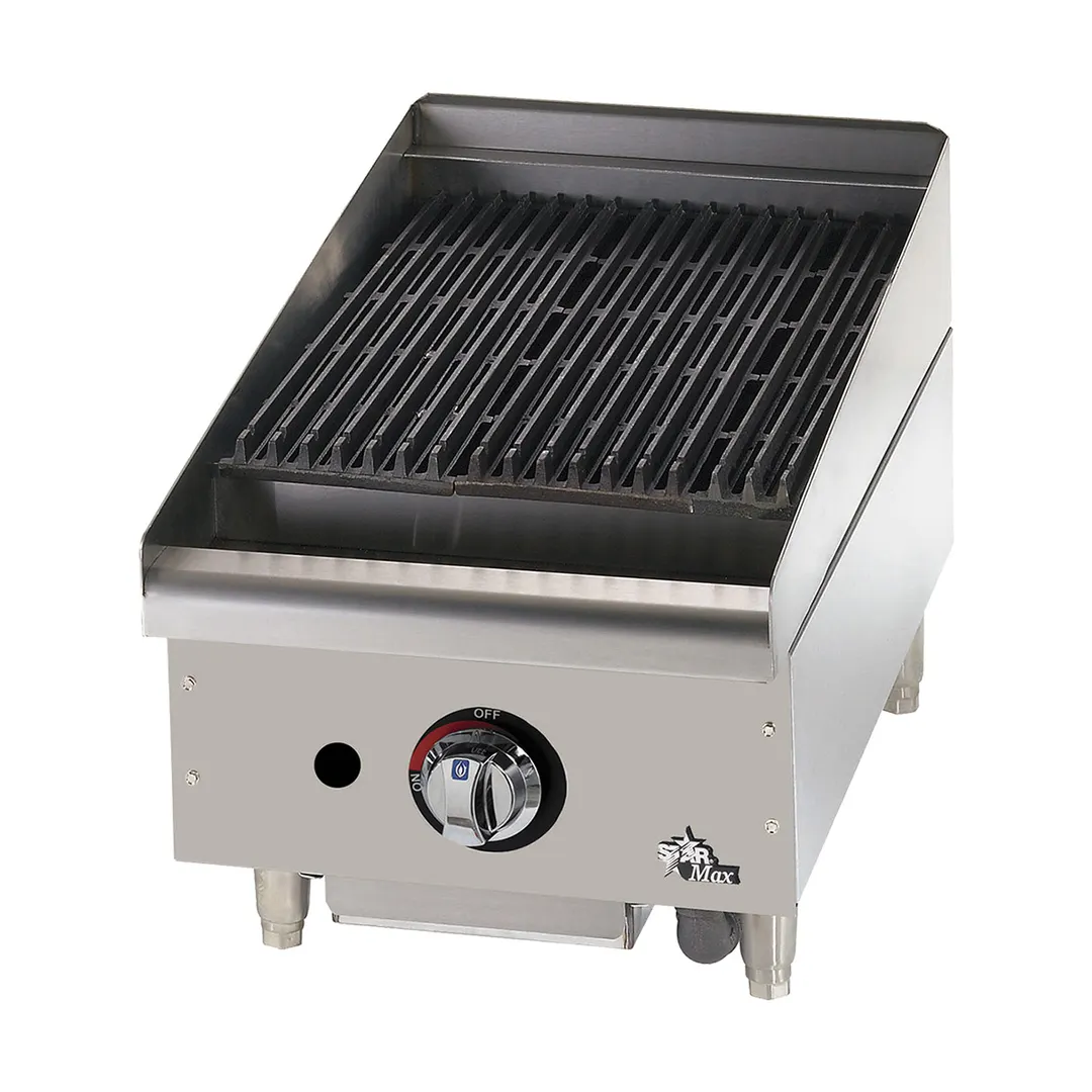 Star 6015CBF Star-Max® 15" Countertop Gas Lava Rock Charbroiler with (1) Burner, 40.000 BTU