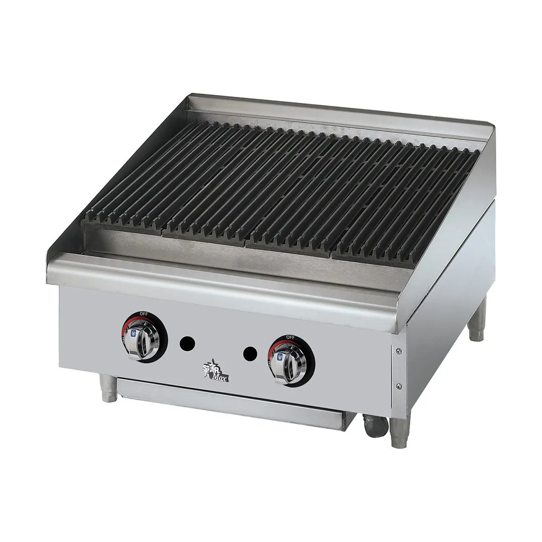 Star 6024CBF Star-Max® 24" Countertop Gas Lava Rock Charbroiler with (2) Burners, 80.000 BTU