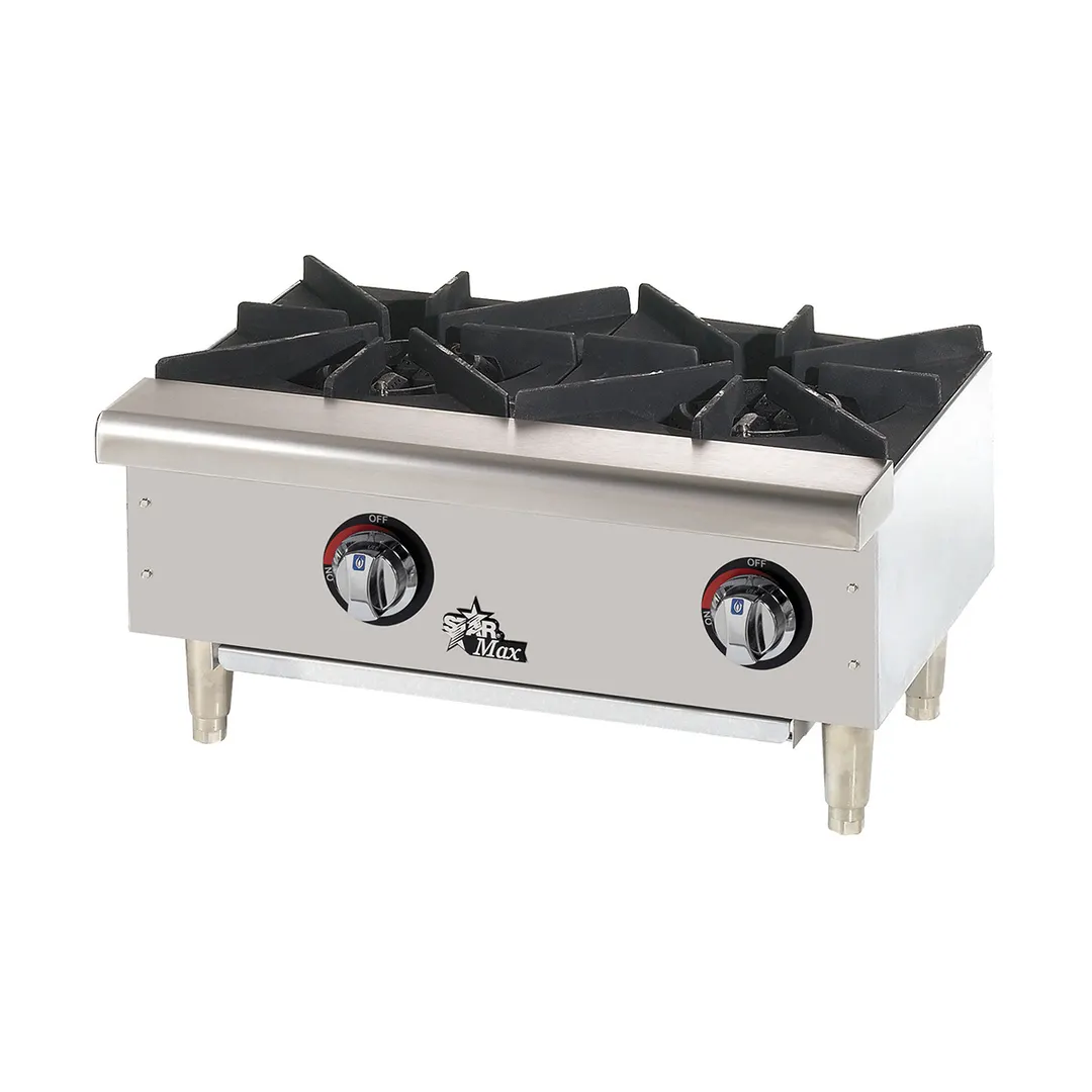 Star 602HWF Star-Max 24" Countertop Gas Hotplate with (2) Burners & Manual Controls, 50.000 BTU