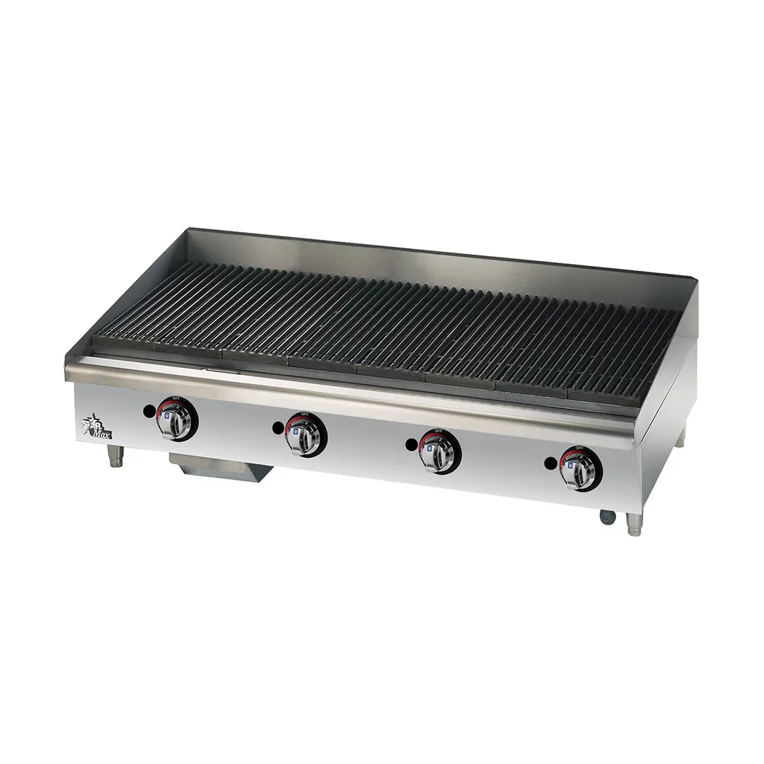 Star 6048CBF Star-Max® 48" Countertop Gas Lava Rock Charbroiler with (4) Burners, 160.000 BTU