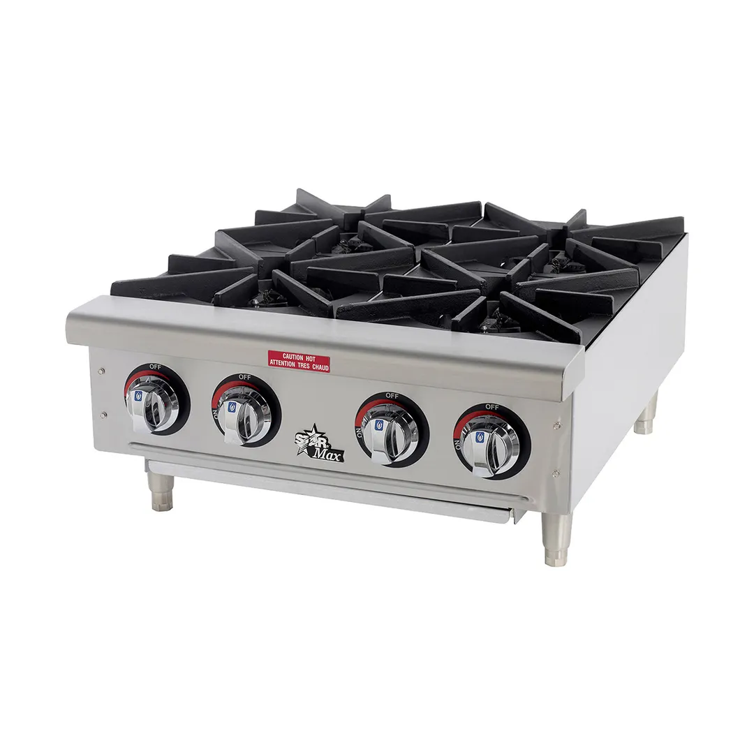 Star 604HF Star-Max® 24" Countertop Gas Hotplate with (4) Burners & Manual Controls, 100.000 BTU