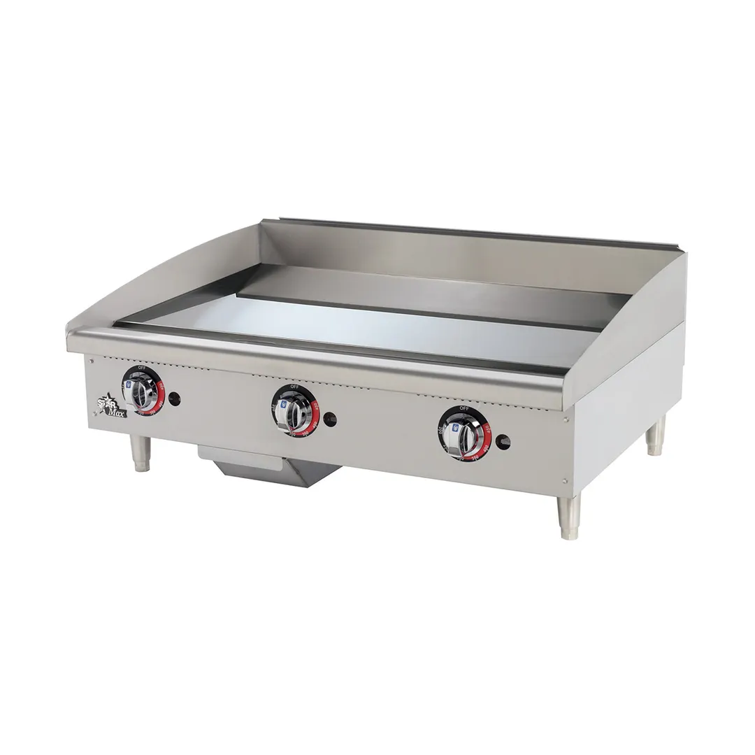 Star 636TCHSF 36" Star-Max Countertop Thermostatic Gas Griddle, 1" Chrome Plate - 84.900 BTU