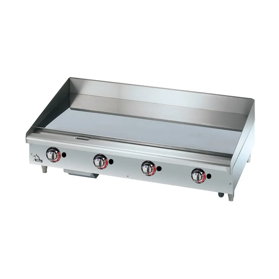 Star 648TCHSF 48" Countertop Thermostatic Gas Griddle, 1" Chrome Plate - 113.200 BTU