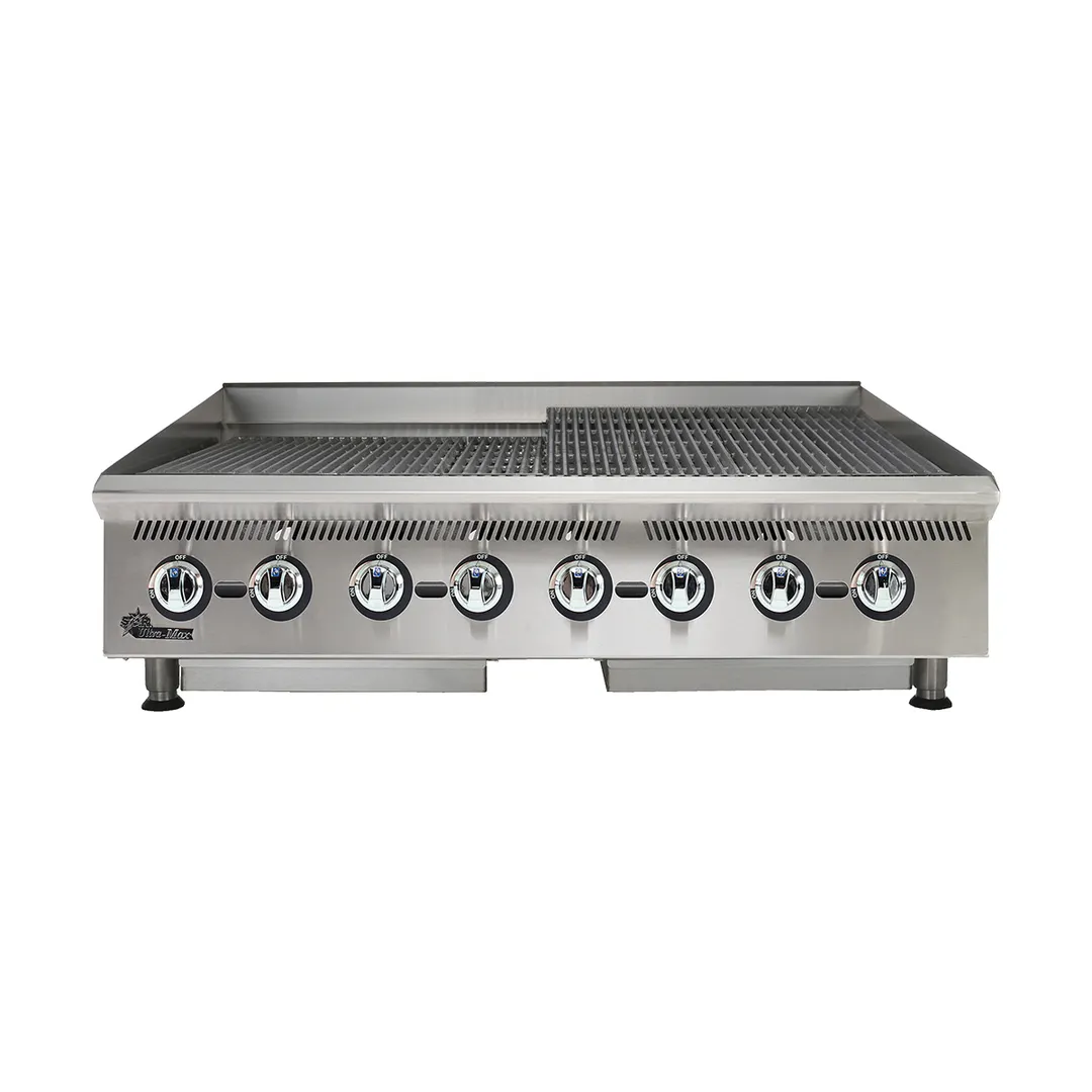 Star 8048CBB Ultra-Max® 48" Countertop Gas Lava Rock Charbroiler with (8) Burners, 160.000 BTU