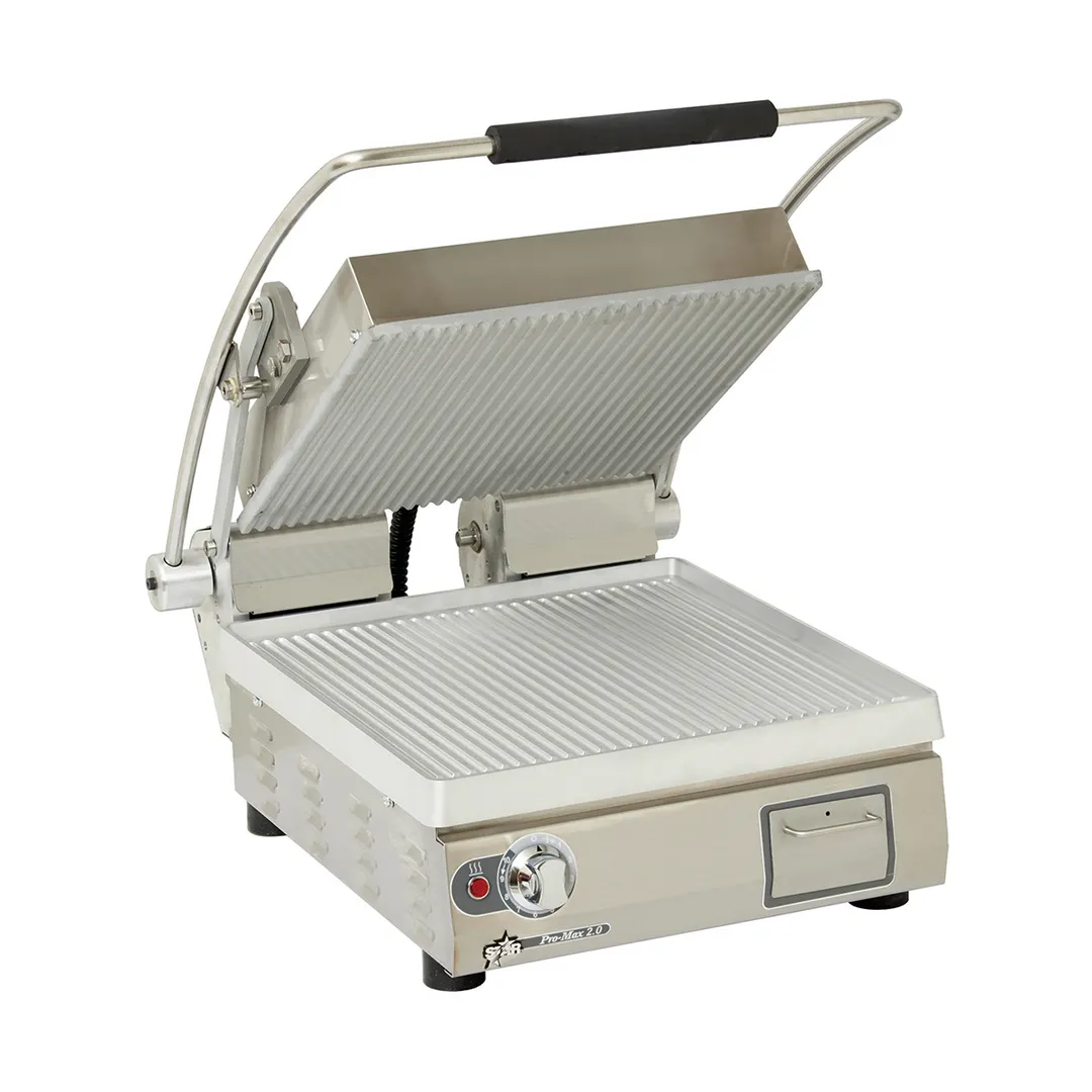 Star PGT14 Single Panini Sandwich Grill with Aluminum Grooved Plates, Manual Controls