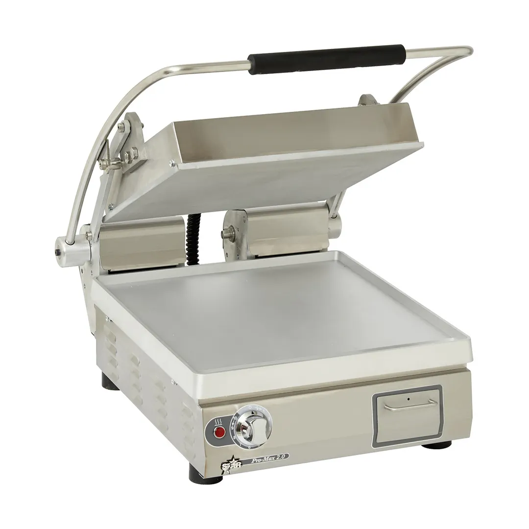 Star PST14 Single Cast Iron Panini Sandwich Grill with Smooth Plates, Manual Controls