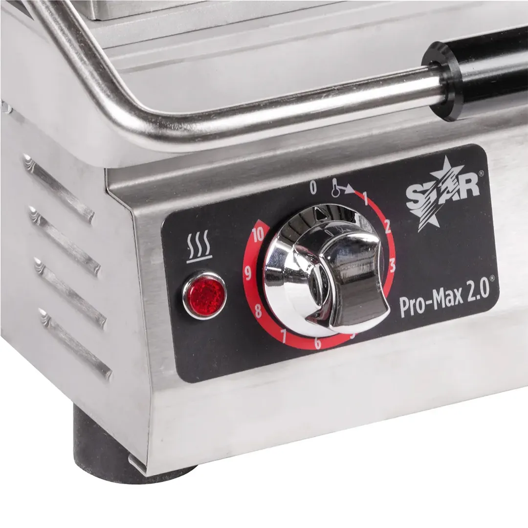 Star PST14 Single Cast Iron Panini Sandwich Grill with Smooth Plates, Manual Controls