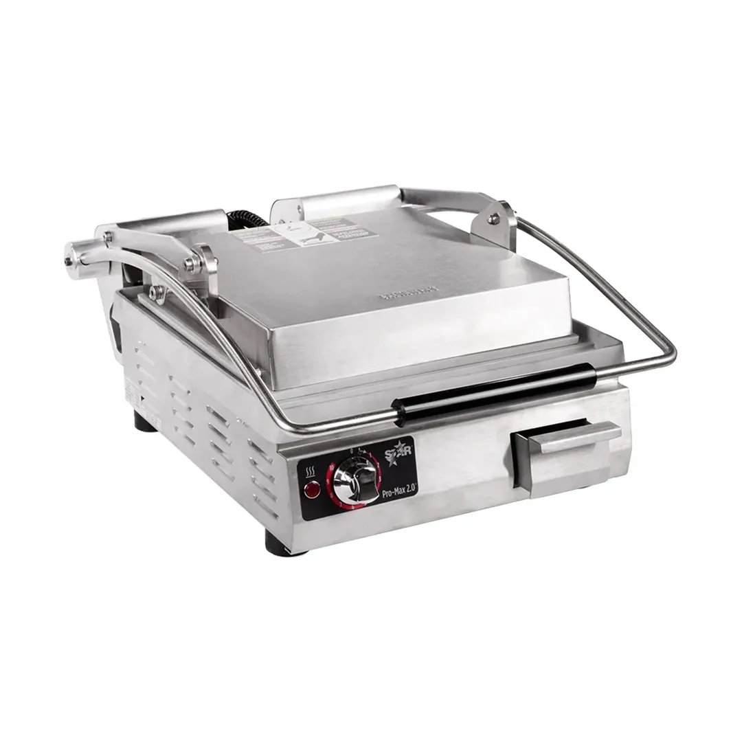 Star PST14 Single Cast Iron Panini Sandwich Grill with Smooth Plates, Manual Controls