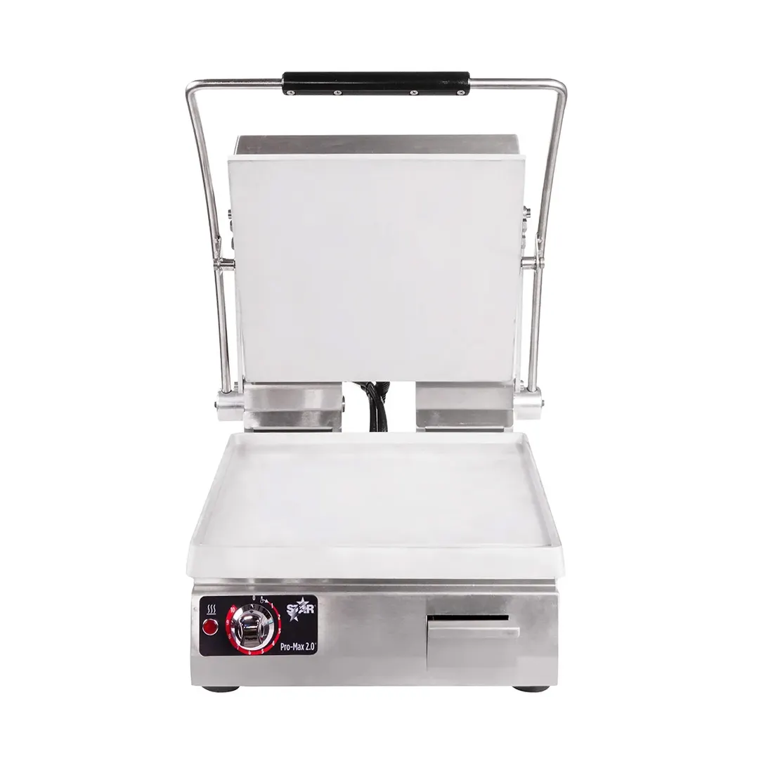 Star PST14 Single Cast Iron Panini Sandwich Grill with Smooth Plates, Manual Controls