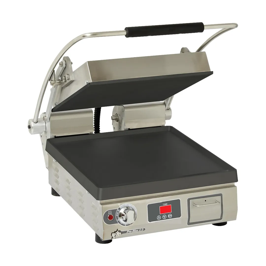 Star PST14IT Single Cast Iron Sandwich Press Grill with Timer & Smooth Plates, Manual Controls