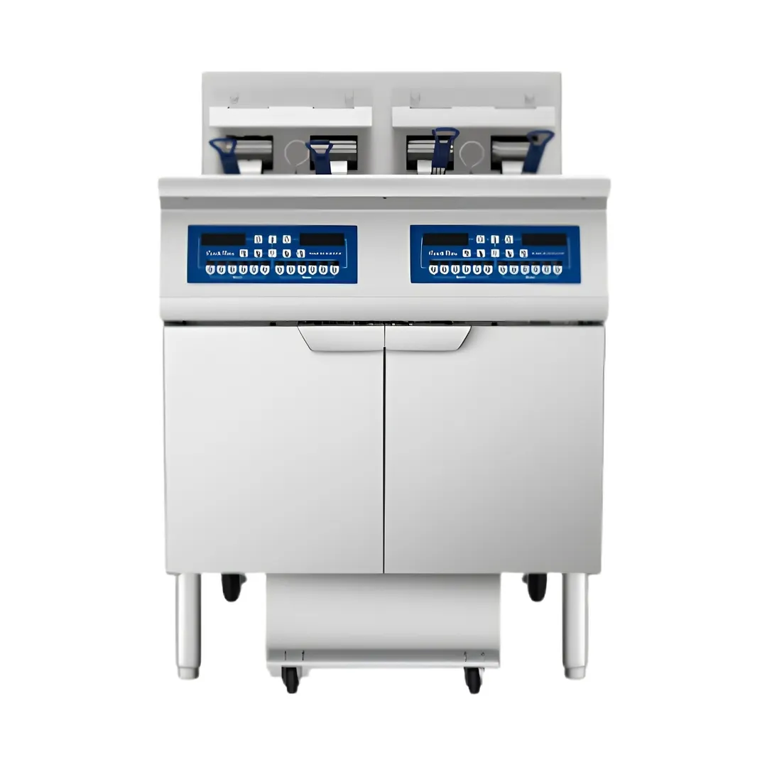 Atosa USA AEFF-50-2 Multiple Battery Electric Fryer Without Basket Lifts, Floor Model - Full Pot