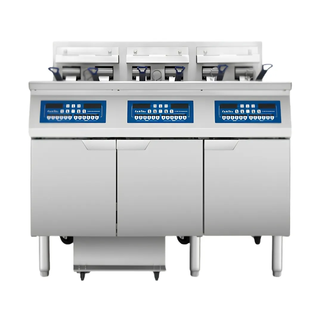 Atosa USA AEFF-50-3T Multiple Battery Electric Fryer Without Basket Lifts, Floor Model - Combo Pot