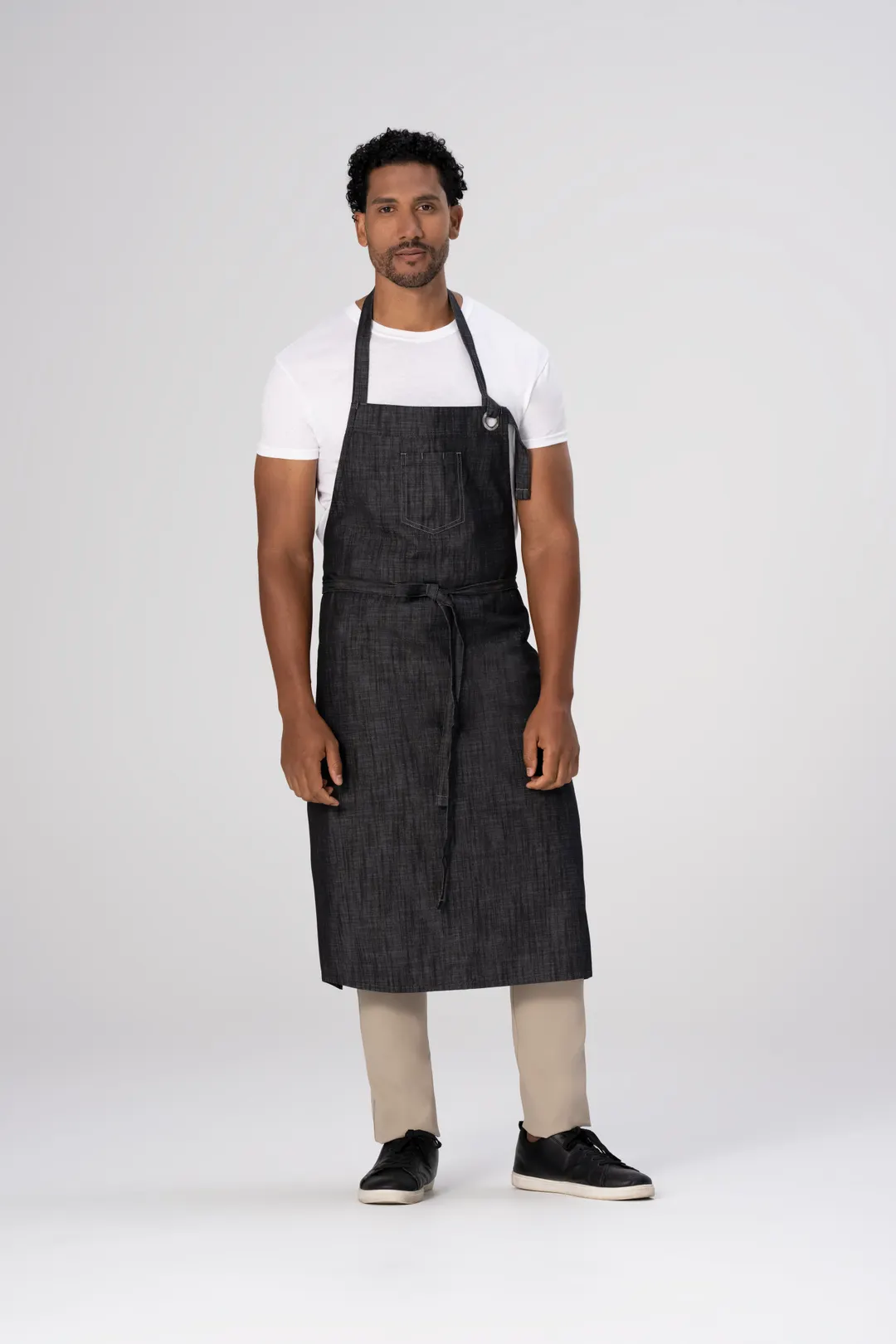 Chef Works ABCXX002-BLK-0 Bib Apron, Neck Strap, 40"L x 39"W, 60% Cotton/40% Polyester, Black